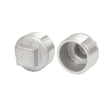 - Square Head 1BSP Male Thread Brewing 304 Stainless Steel Pipe Plug 2pcs