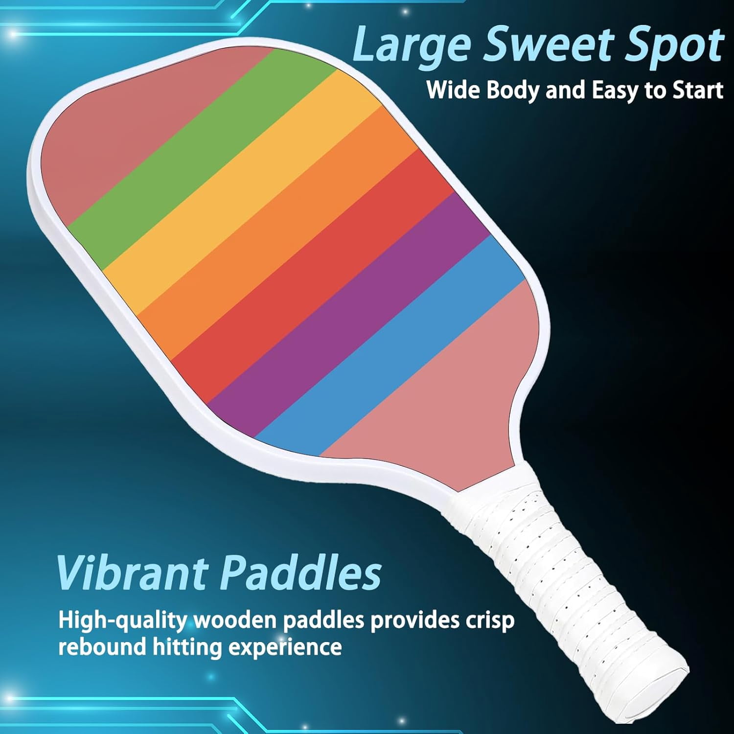 Pickleball Paddles Set of 4, Lightweight and Durable Pickleball Set Pickle Ball Rackets Premium Wooden with 4 Balls