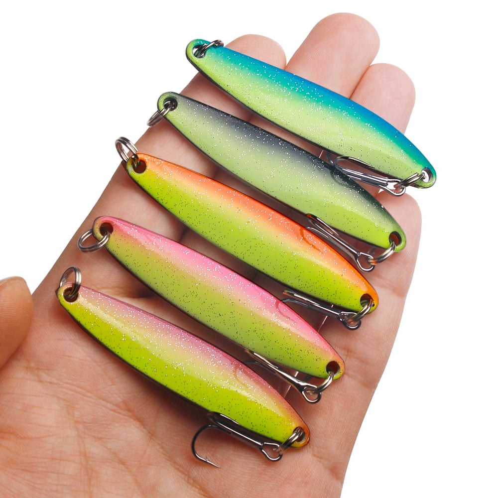 HENGJIA Fishing Lures Fishing Spoons Fishing Bait Trout Lures Bass Lures Fishing Spoons Lures 1/2oz,10PCS