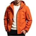 thumbnail image 2 of Yuaguia Men's Windproof Breathable Hiking Jacket, Casual Waterproof Spring Fall Outdoor Coat, Lightweight Raglan Sleeve Zip Up Windbreaker, Outerwear for Mountain Travel Daily Wear, Orange 2XL, 2 of 6