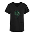 thumbnail image 4 of lcziwo St Patricks Day Scrub Tops for Women 2025 Fashion Shamrock Print Irish Shirts Summer Casual V Neck Short Sleeve Scrubs with Pockets Black XXL Holiday Sales, 4 of 5