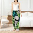 thumbnail image 4 of Pofeuu Skull and Palm Leaves Print Women's Fashion Pajama Pants with Pockets Comfy Drawstring Sleep Lounge Bottoms-Large, 4 of 6