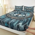 thumbnail image 3 of Manfei 3D Wolf Bed Sheets for Kids, Dreamy Moon Galaxy King Sheets, Woodland Animal Sheet Set, Super Cozy Room Decor, 4-Piece, 3 of 7