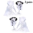 thumbnail image 2 of Coofit 2 Pairs Bride and Groom Cup Covers Creative Wine Glass Decoration for Wedding, 2 of 10