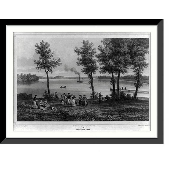 Historic Framed Print, Saratoga Saratoga Lake, 17-7/8" x 21-7/8"