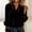 Black, variant on Women's Elegant Long Sleeve Lace Patchwork Shirt – Solid Color Lace Embroidery Button Closure Blouse White，M