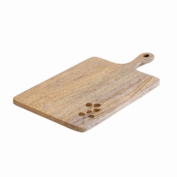 Ellementry Leafy Twig Handcrafted Mango Wood Cutting Board – Natural Wooden Chopping Board for Kitchen Prep, Serving & Charcuterie – Food Safe Multipurpose Surface