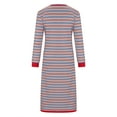 thumbnail image 7 of SMihono Spring Dresses for Women 2025 Striped Color Block Long Sleeve Crewneck Side Splits Casual Loose Long Maxi Dress Pink 10, 7 of 7