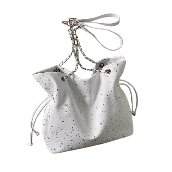 Leodye 1PCS Large Capacity Star Pattern Cloth Shoulder Bag, Casual Multipurpose Handbag for Daily Shopping and Travel -11.81x3.94x11.02in
