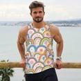 thumbnail image 4 of Wukai Rainbow Flowers Print Men’s Workout Tank Top Sleeveless Muscle T shirt Gym Running Fitness Tank Top-Medium, 4 of 7