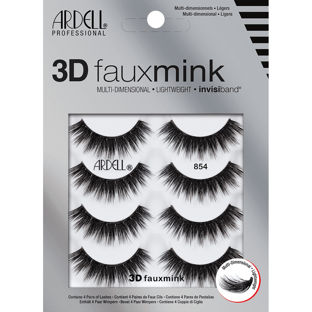 Ardell 3d Faux Mink Lashes 854, Black, 4 Pairs
