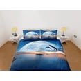 thumbnail image 2 of Dolphin dash blue moon duvet cover set galaxy bedding, space bedding set full,, 2 of 4