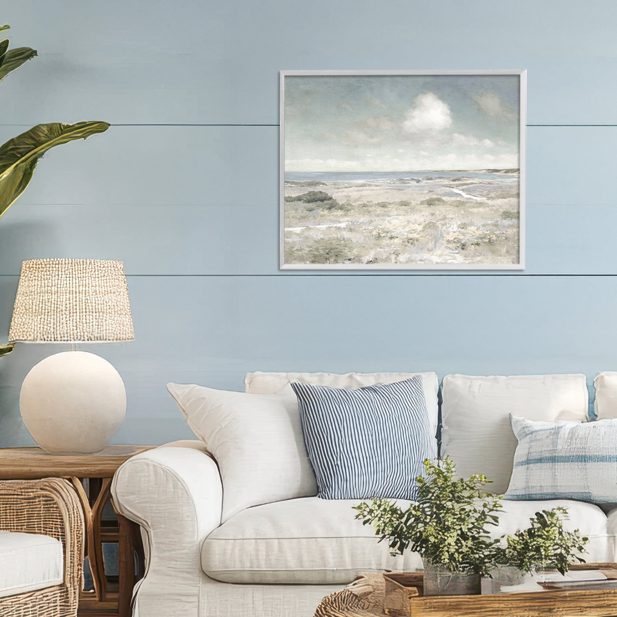 Stupell Industries By The Shore Neutrals White Framed Giclee Art, design by Christy McKee