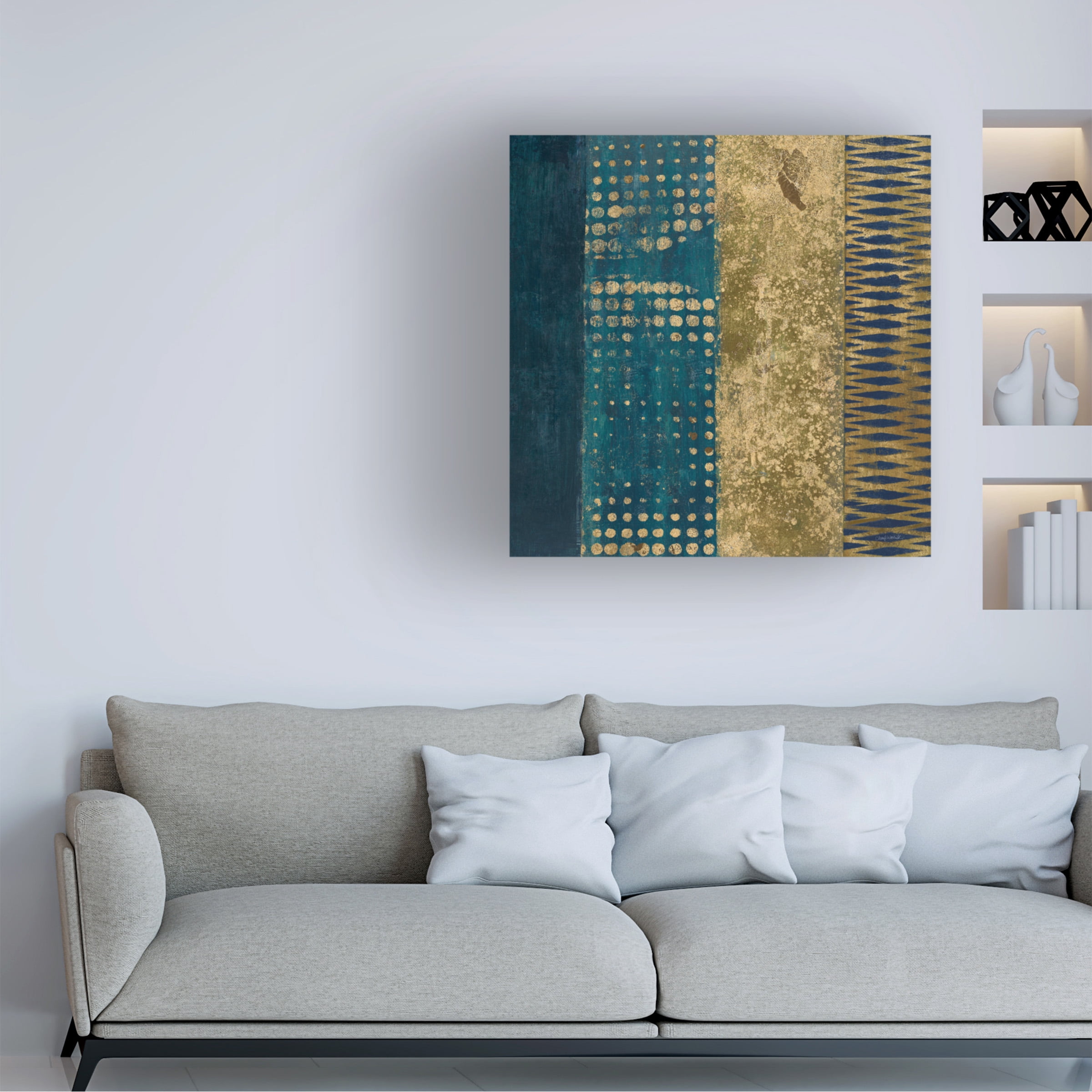 Trademark Fine Art 'Juxtapose III Metallic' Canvas Art by Cheryl Warrick