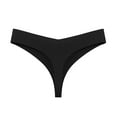 thumbnail image 4 of Thong Panties for Women Womens Solid Color Underwear Breathable Sports Boy Shorts Panties Lace Briefs Womans Underwear Black M, 4 of 6