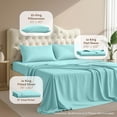 thumbnail image 5 of Utopia Bedding King Deep Pocket Bed Sheet Set, 4 Piece, 16 Inches, Premium Microfiber Sheets - Spa Blue, 5 of 5