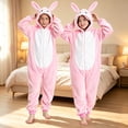 thumbnail image 2 of Ruyang Unisex Kids Animal Hooded Jumpsuit Bunny Flannel Long Sleeve Zipper Onesie Boys Girls Halloween Dress Up Clothes, 2 of 4
