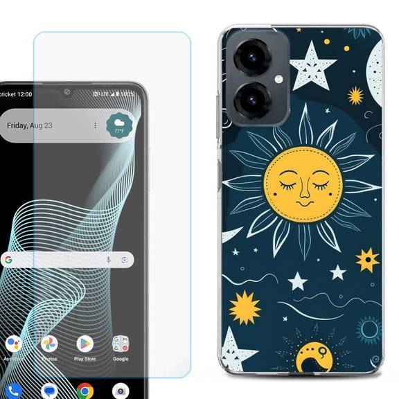 Shockproof Phone Case for Cricket Icon 2026, with Screen Protector, by OneToughShield - Sun N Star