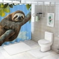 thumbnail image 7 of SHERONV Sloth Shower Curtain Set with Hook Bathroom Decoration - High quality cloth shower curtain, bright HD printing, waterproof, easy to install and maintain, 7 of 7