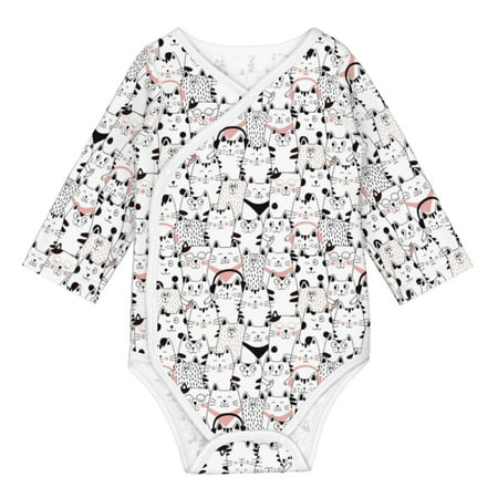 

Matuu Cute Cat for Baby Long-Sleeve Bodysuit Soft Cotton Comfortable and Breathable Perfect for Newborns and Infants