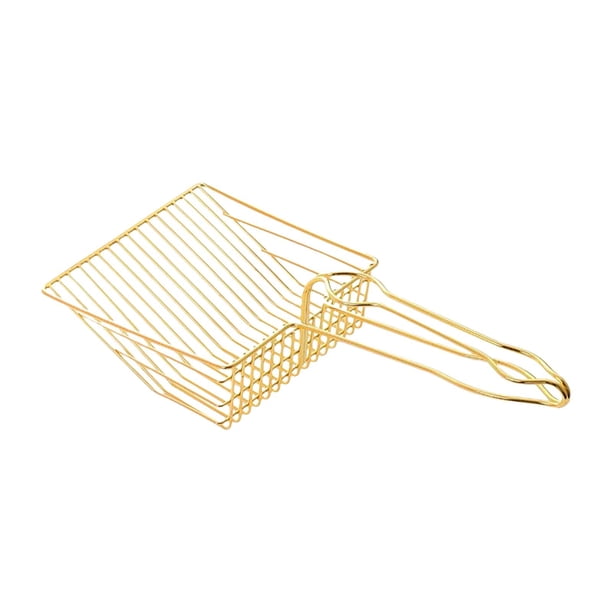 Recogedor portátil para gatos, recogedor de arena para mascotas, elevador para gatitos, mango largo Dorado