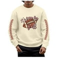 thumbnail image 1 of Chandail en Molleton Mode Homme Rugby Imprimé Col Rond Chaud Confortable Hiver Automne Décontracté Chandail, 1 of 4