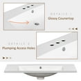 thumbnail image 5 of DUOSONG 36" Single Bathroom Basin Sink, Vanity Top Only, 3-Faucet Holes, Resin (Old Sku: Wf310598Aak) White Resin Bath & Faucets Bathroom Vanities, 5 of 6