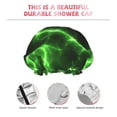 thumbnail image 5 of Kll Green Lightning Pattern Shower Cap & Bath Cap For Women,Reversible Oversized Waterproof Shower Caps For All Hair Lengths,Elastic Reusable Bathing Hair Cap, 5 of 9
