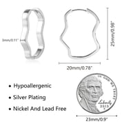 Lancharmed Hypoallergenic Earrings Irregular Geometric Silver Plated Earring Gifts for Women