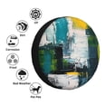 thumbnail image 4 of Honeii Abstract Brushstrokes Green Blue Print Tire Covers, Waterproof Anti-UV Sun Snow Rain Tire Covers for Trailers, RV, Camper, SUV, Truck-16 inch, 4 of 6