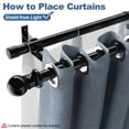 thumbnail image 3 of Barras de cortina dobles de 2.5 cm de 71.1 a 223.5 cm ajustables resistentes para puerta corredera de vidrio patio recámara cocina negro, 3 of 7