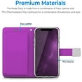thumbnail image 5 of For Apple iPhone 14 Max (6.7") luxurious PU leather Wallet 6 Card Slots folio with Wrist Strap & Kickstand Pouch Flip Phone Case Cover by Xpression - Purple, 5 of 8