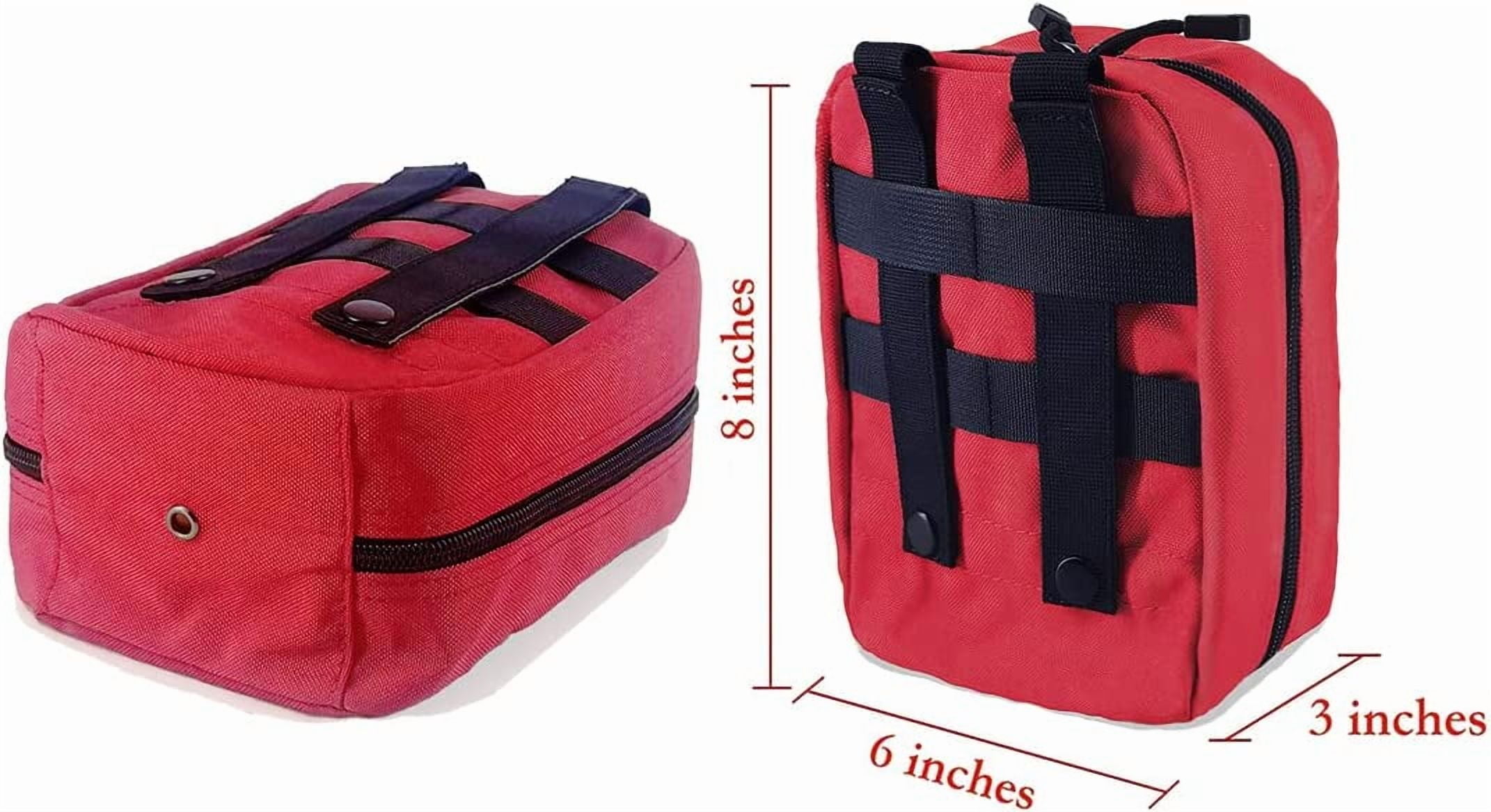 EMT Pouch MOLLE Ifak Pouch Tactical MOLLE Medical First Aid Kit Utility Pouch (with Medical Supplies Red)