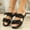 Black, variant on Women's Bow Decor Open Toe Flat Sandals Solid Plain Lightweight Soft Slip on Dressy Slides Black 7(39)