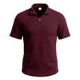 thumbnail image 2 of LEKWK Collared Shirts for Men Short Sleeve Quarter Zip Waffle Knit Golf Top Casual Lightweight Breathable Athletic Shirt for Tennis Business Work Summer Wear, 2 of 8