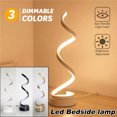 thumbnail image 1 of Modern Spiral LED Table Lamp for Bedrooms Living Rooms, Dimmable Desk Lamps, 3000K Warm White Light Nightstand Lamps, Silver Metallic Bedside Touch Lamp, Contemporary Curved Art Decoration Lamp, 1 of 9