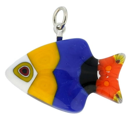 GlassOfVenice Murano Glass Millefiori Small Fish Pendant