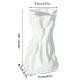 thumbnail image 3 of Linnome Square Bottom Flat Mouth Pleated Vase Decorative for Home Living Room Flower Arrangement Needs, 3 of 7