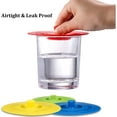 thumbnail image 4 of Silicone Cup Lids - Circle Cup Cover 5 Set: Anti-dust Airtight Seal Mug Cover - Hot Cup Lids/Spoon Holder - Silicone Drink Bowl Lids Bright Colors, 4 of 7