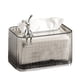 thumbnail image 1 of Soporte para caja de pañuelos, dispensador de pañuelos para el hogar con resorte de elevación automática de gran apertura para tocador de baño, encimera, cuerpo de fresno, fondo plateado, 1 of 10