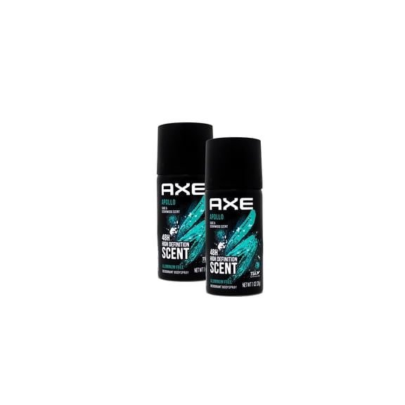 2 Pack of Axe Body Spray Apollo, Travel size, 1 Ounce