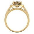 thumbnail image 4 of Clara Pucci 14K Yellow Gold Round Cut 2Ct Simulated Champagne Engagement Ring + Matching Band - Luxury Box Included, 4 of 7