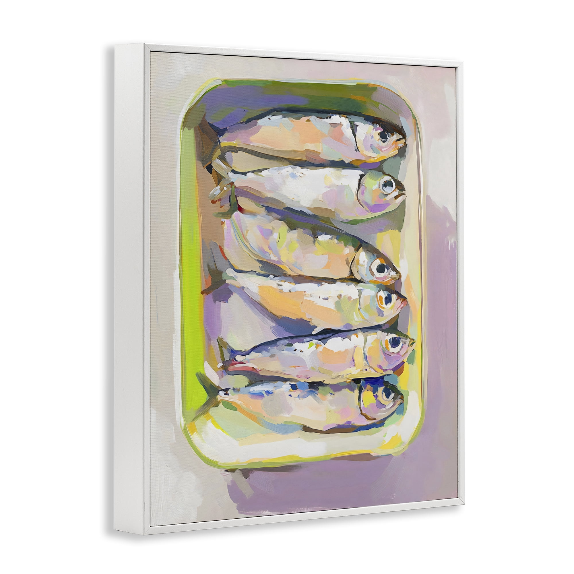 Stupell Industries Vibrant Hued Sardines White Framed Giclee Art, design by The Prints Vibe