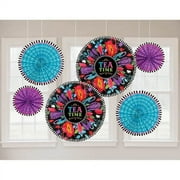 Mad Tea Party Paper Fan Decorations (6pc)