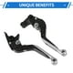 thumbnail image 5 of Palancas de freno y embrague cortas y largas para Yamaha YZF R1 1999-2001, palanca de freno ajustable de motocicleta, aleación de aluminio, mango negro con extremo plateado, 5 of 6