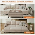 thumbnail image 3 of Soscana 101" Sectional Sofa with 3 Storage Ottoman,4 Seat U Shaped Couch with Side Pockets, Modern Linen Sofa Bed with Coffee Table Ottoman for Living Room Apartment Office Studio,Tool Free Assemble, 3 of 9