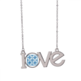 thumbnail image 1 of Talavera Blue Pattern Flower Ilustration Love Necklace Pendant Charm Jewelry, 1 of 3