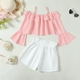 thumbnail image 3 of 11Y Big Girls Clothes Big Girls Outfits 12 Years Big Girls Half-Sleeve Solid Color Suspender Top Shorts 2PCS Girls Summer Clothing Set Pink, 3 of 8
