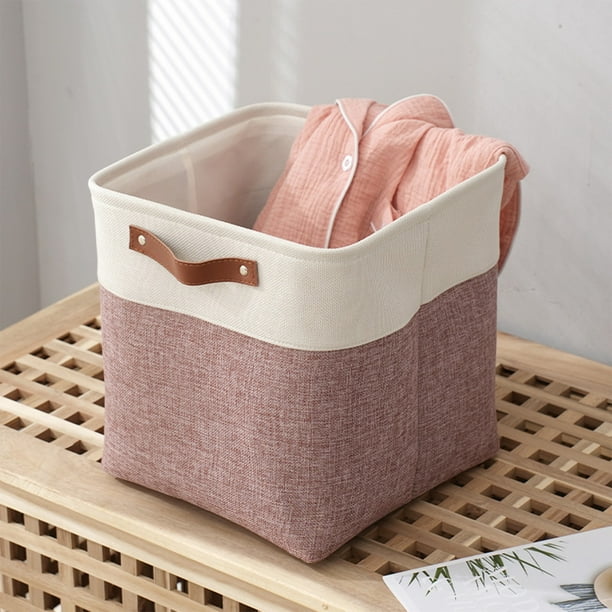 Cesta grande para guardar tela - caja organizadora plegable de 28x28x28cm para ropa, juguetes, libros | Gris, azul, caqui, beige, rosa, marrón