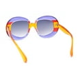 thumbnail image 4 of Womens Mod Chic Oversized Round Thick Butterfly Plastic Designer Sunglasses Purple Orange - Smoke, 4 of 4